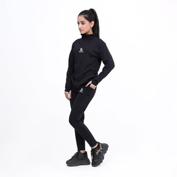 AeroFlex Women’s Black Fitness Tracksuit – Premium Activewear Set by Urban Eagles
