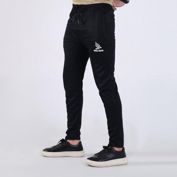 Men’s Black Summer Trousers – Lightweight 220 GSM Breathable Mesh Slim Fit Pants (UK)