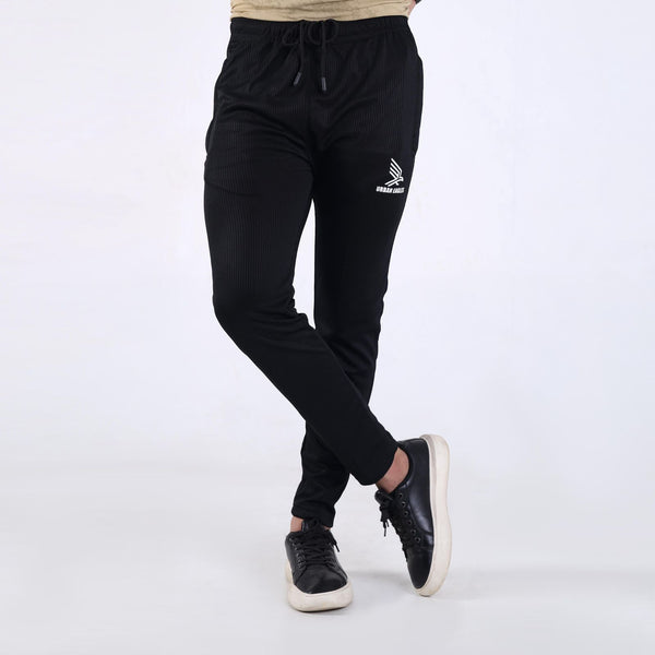 Men’s Black Summer Trousers – Lightweight 220 GSM Breathable Mesh Slim Fit Pants (UK)